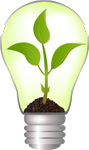 Plant inside light bulb icon